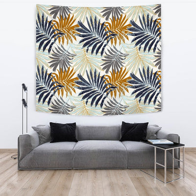 Colorful Tropical Palm Leaves Wall Tapestry