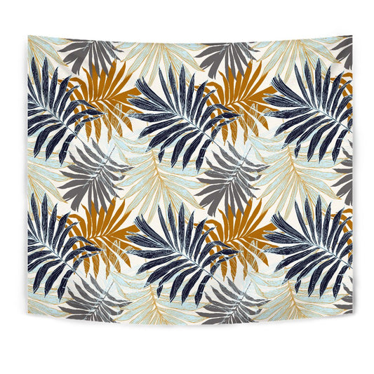 Colorful Tropical Palm Leaves Wall Tapestry
