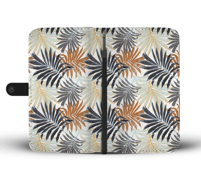 Colorful Tropical Palm Leaves Wallet Phone Case