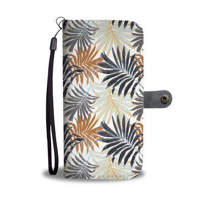 Colorful Tropical Palm Leaves Wallet Phone Case