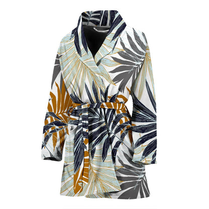 Colorful Tropical Palm Leaves Women Bath Robe