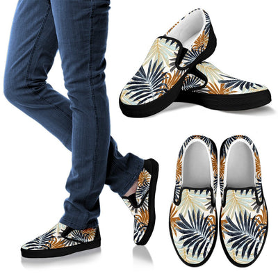 Colorful Tropical Palm Leaves Women Canvas Slip On Shoes