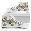 Colorful Tropical Palm Leaves Women High Top Canvas Shoes