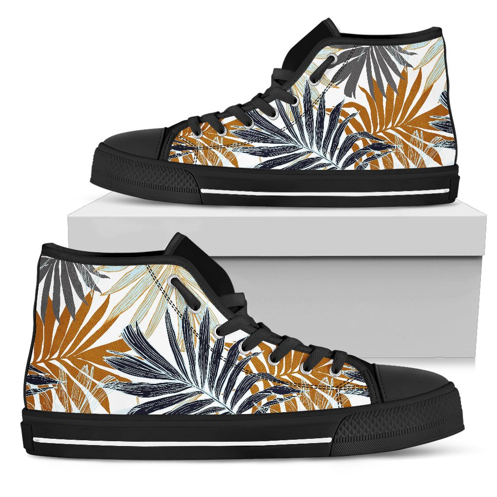 Colorful Tropical Palm Leaves Women High Top Shoes