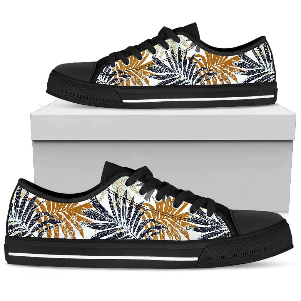Colorful Tropical Palm Leaves Women Low Top Shoes