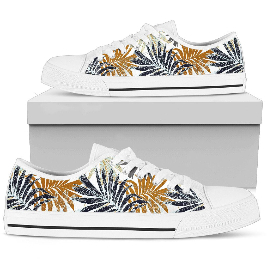 Colorful Tropical Palm Leaves Women Low Top Shoes
