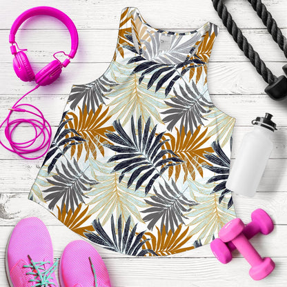 Colorful Tropical Palm Leaves Women Racerback Tank Top