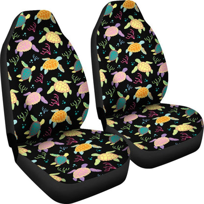 Colors Sea Turtle Pattern Print Universal Fit Car Seat Covers