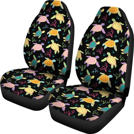 Colors Sea Turtle Pattern Print Universal Fit Car Seat Covers