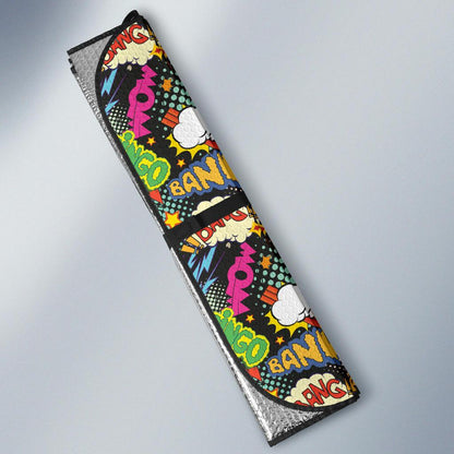 Comic Book Pattern Print Design 01 Car Sun Shade-JORJUNE.COM