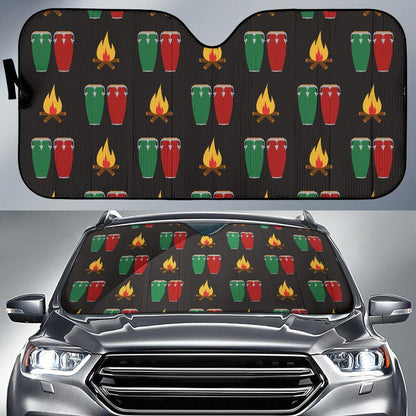 Conga Pattern Print Design 01 Car Sun Shade-JORJUNE.COM