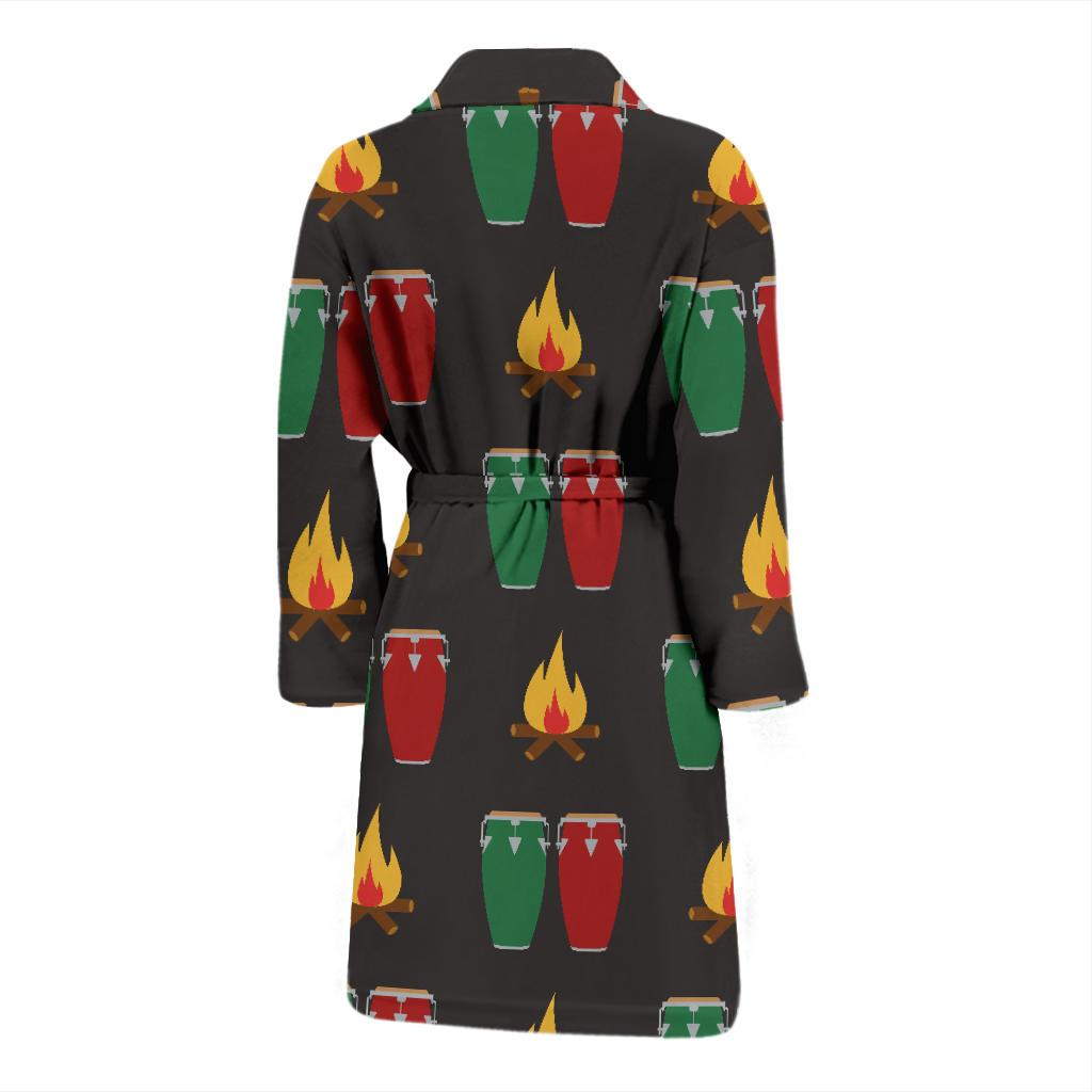 Conga Pattern Print Design 01 Men Bathrobe-JORJUNE.COM
