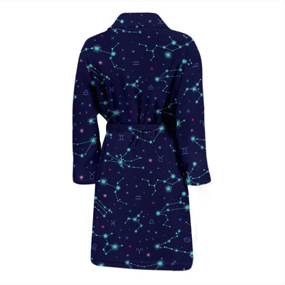 Constellation Pattern Print Design 01 Men Bathrobe-JORJUNE.COM