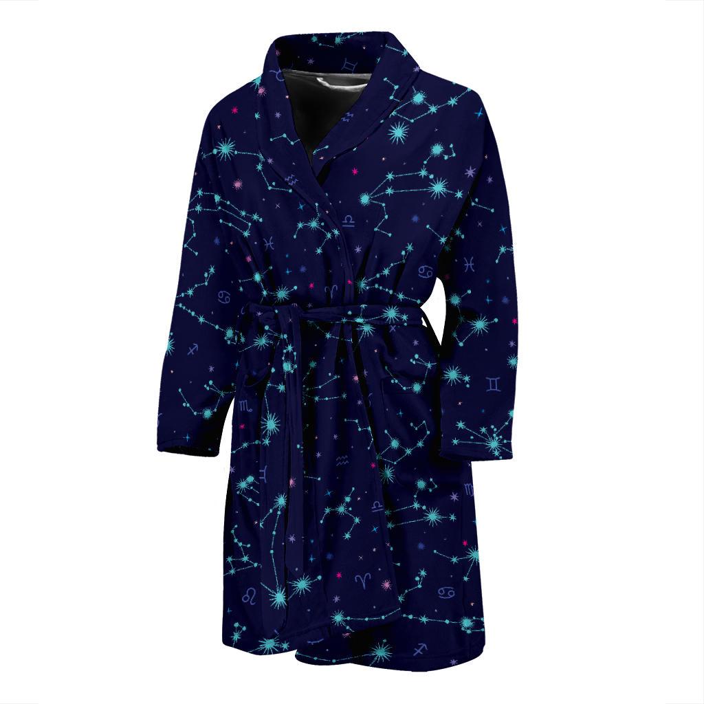 Constellation Pattern Print Design 01 Men Bathrobe-JORJUNE.COM