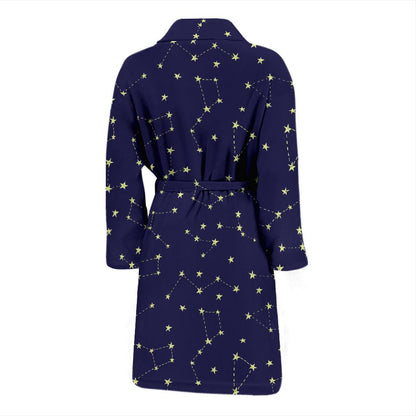 Constellation Pattern Print Design 02 Men Bathrobe-JORJUNE.COM