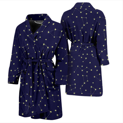 Constellation Pattern Print Design 02 Men Bathrobe-JORJUNE.COM