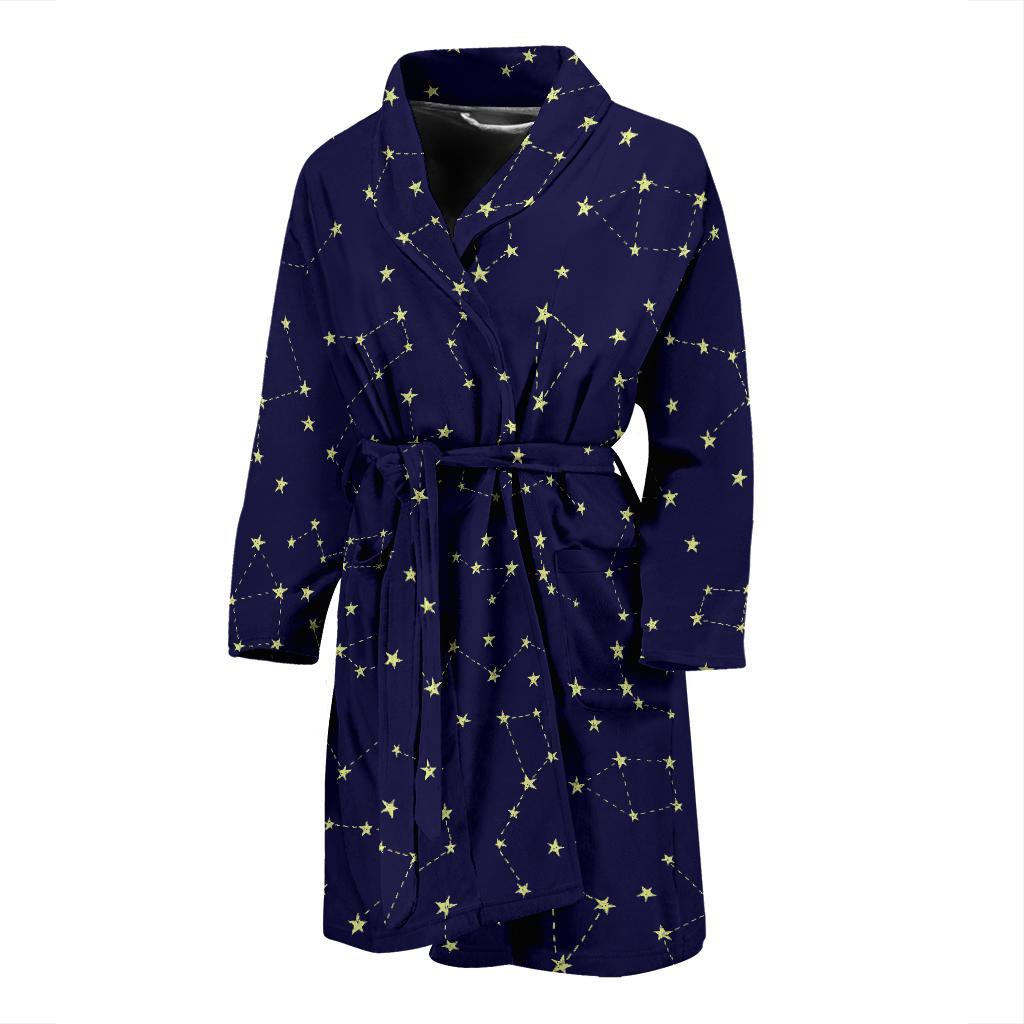 Constellation Pattern Print Design 02 Men Bathrobe-JORJUNE.COM