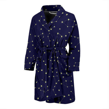 Constellation Pattern Print Design 02 Men Bathrobe-JORJUNE.COM