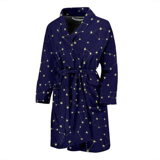 Constellation Pattern Print Design 02 Men Bathrobe-JORJUNE.COM