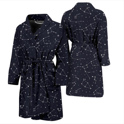 Constellation Pattern Print Design 03 Men Bathrobe-JORJUNE.COM