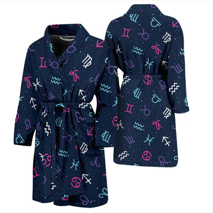 Constellation Pattern Print Design 04 Men Bathrobe-JORJUNE.COM
