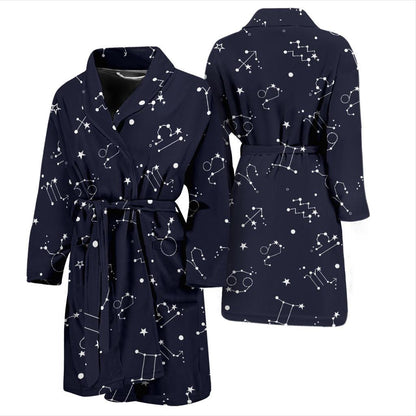 Constellation Pattern Print Design 05 Men Bathrobe-JORJUNE.COM