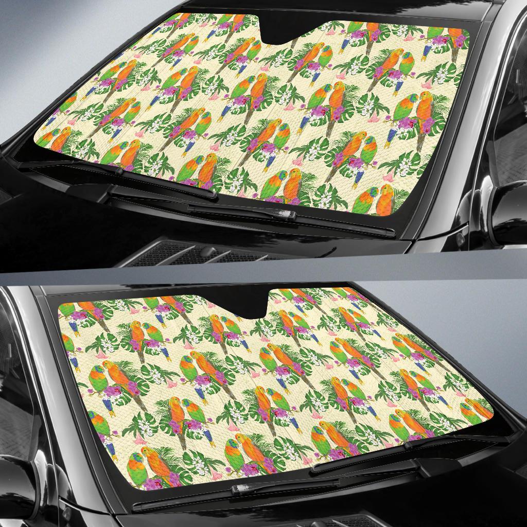 Conures Pattern Print Design 02 Car Sun Shade-JORJUNE.COM