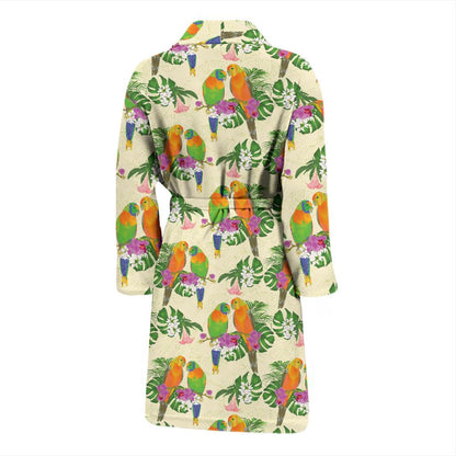 Conures Pattern Print Design 02 Men Bathrobe-JORJUNE.COM