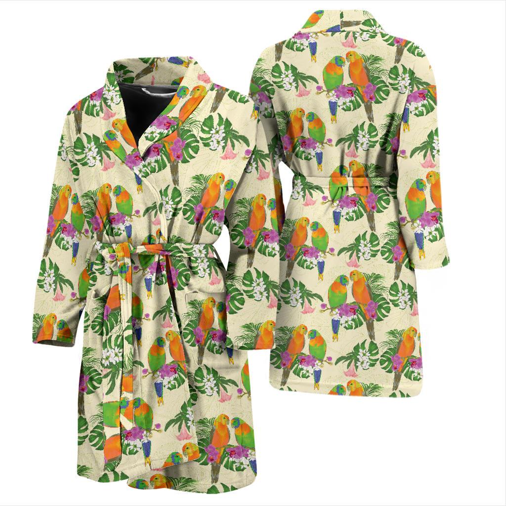 Conures Pattern Print Design 02 Men Bathrobe-JORJUNE.COM