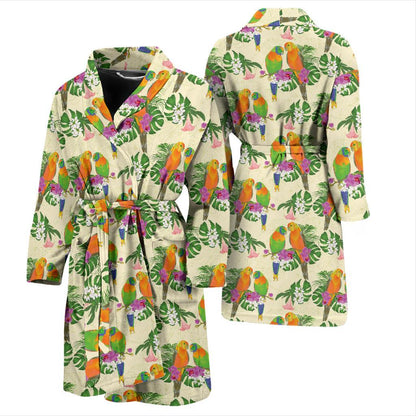 Conures Pattern Print Design 02 Men Bathrobe-JORJUNE.COM