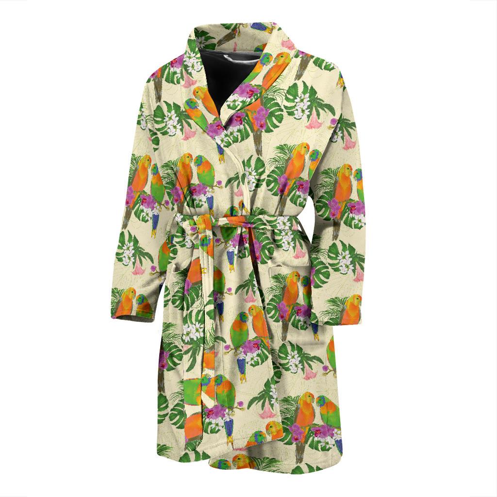 Conures Pattern Print Design 02 Men Bathrobe-JORJUNE.COM