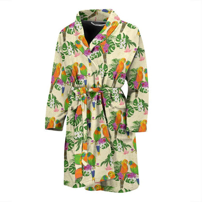 Conures Pattern Print Design 02 Men Bathrobe-JORJUNE.COM