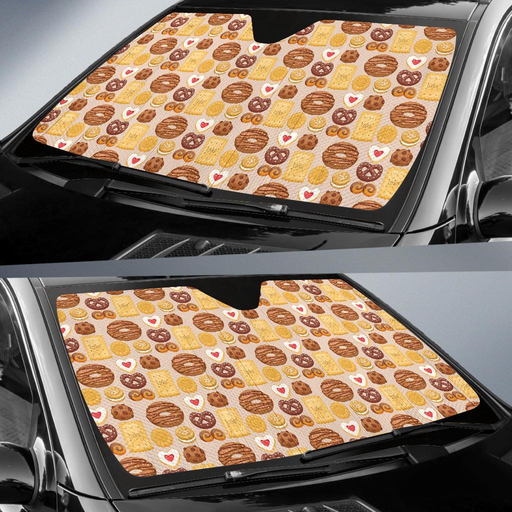 Cookie Pattern Print Design 02 Car Sun Shade-JORJUNE.COM