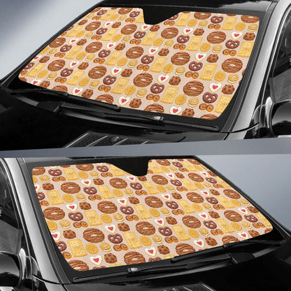 Cookie Pattern Print Design 02 Car Sun Shade-JORJUNE.COM