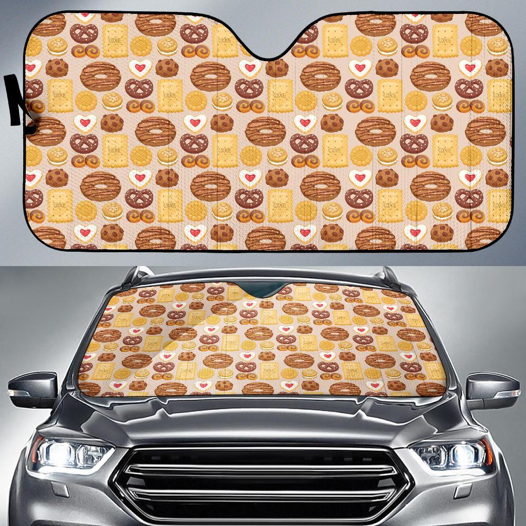 Cookie Pattern Print Design 02 Car Sun Shade-JORJUNE.COM