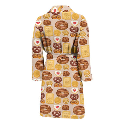 Cookie Pattern Print Design 02 Men Bathrobe-JORJUNE.COM