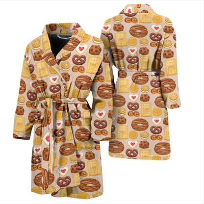Cookie Pattern Print Design 02 Men Bathrobe-JORJUNE.COM