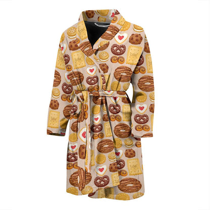Cookie Pattern Print Design 02 Men Bathrobe-JORJUNE.COM