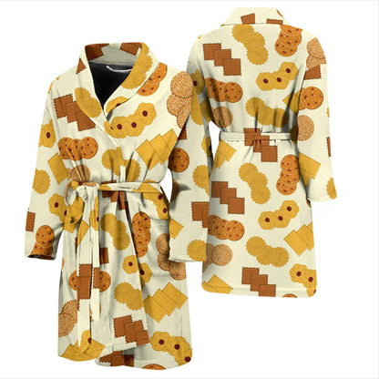 Cookie Pattern Print Design 06 Men Bathrobe-JORJUNE.COM
