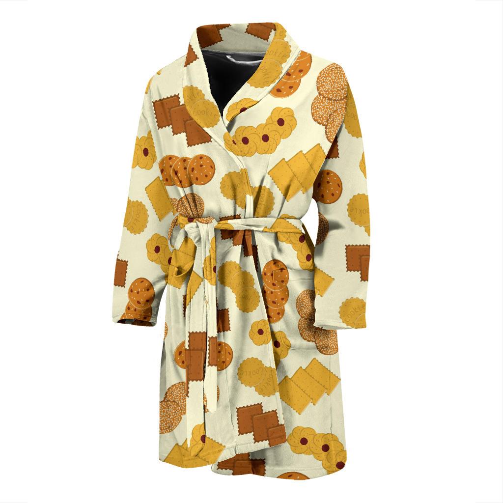 Cookie Pattern Print Design 06 Men Bathrobe-JORJUNE.COM