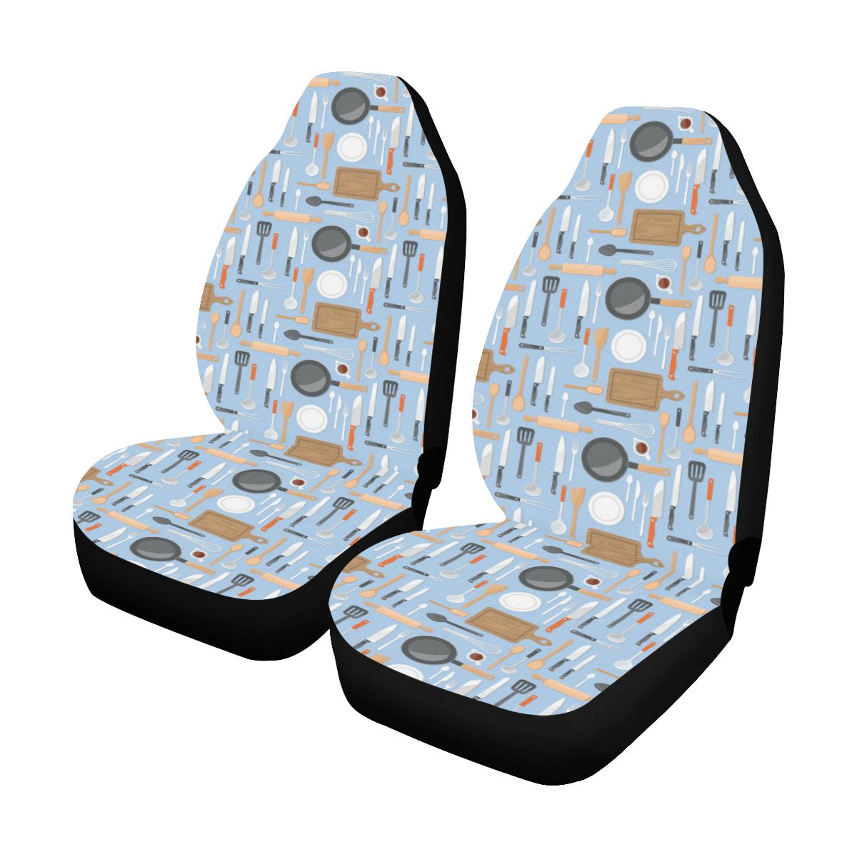 Cooking Kitchen Tools Pattern Print Design 02 Car Seat Covers (Set of 2)-JORJUNE.COM