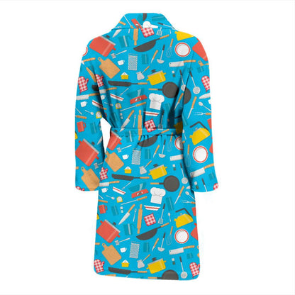 Cooking Kitchen Tools Pattern Print Design 03 Men Bathrobe-JORJUNE.COM