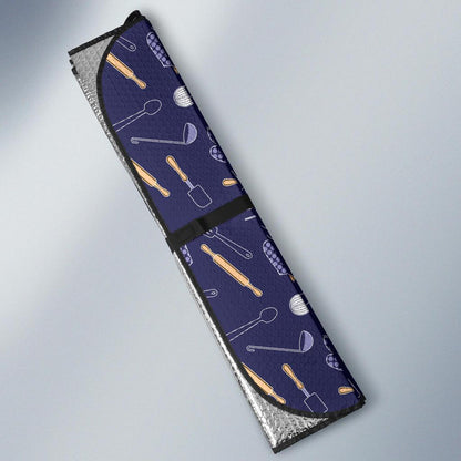 Cooking Kitchen Tools Pattern Print Design 04 Car Sun Shade-JORJUNE.COM