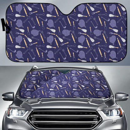Cooking Kitchen Tools Pattern Print Design 04 Car Sun Shade-JORJUNE.COM