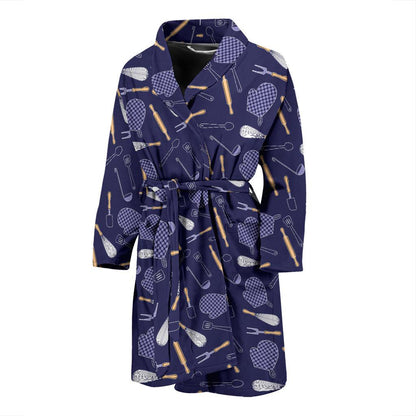 Cooking Kitchen Tools Pattern Print Design 04 Men Bathrobe-JORJUNE.COM