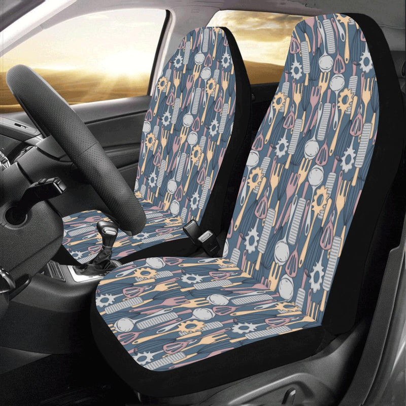 Cooking Kitchen Tools Pattern Print Design 05 Car Seat Covers (Set of 2)-JORJUNE.COM