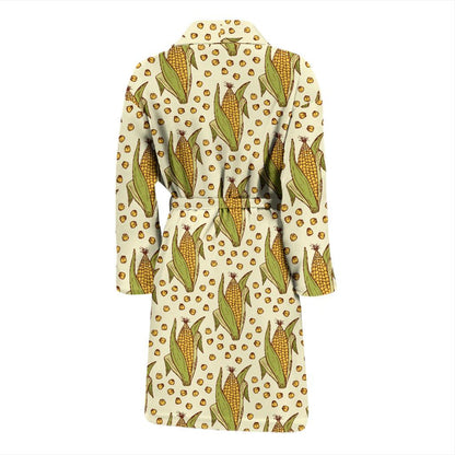 Corn Pattern Print Design 01 Men Bathrobe-JORJUNE.COM