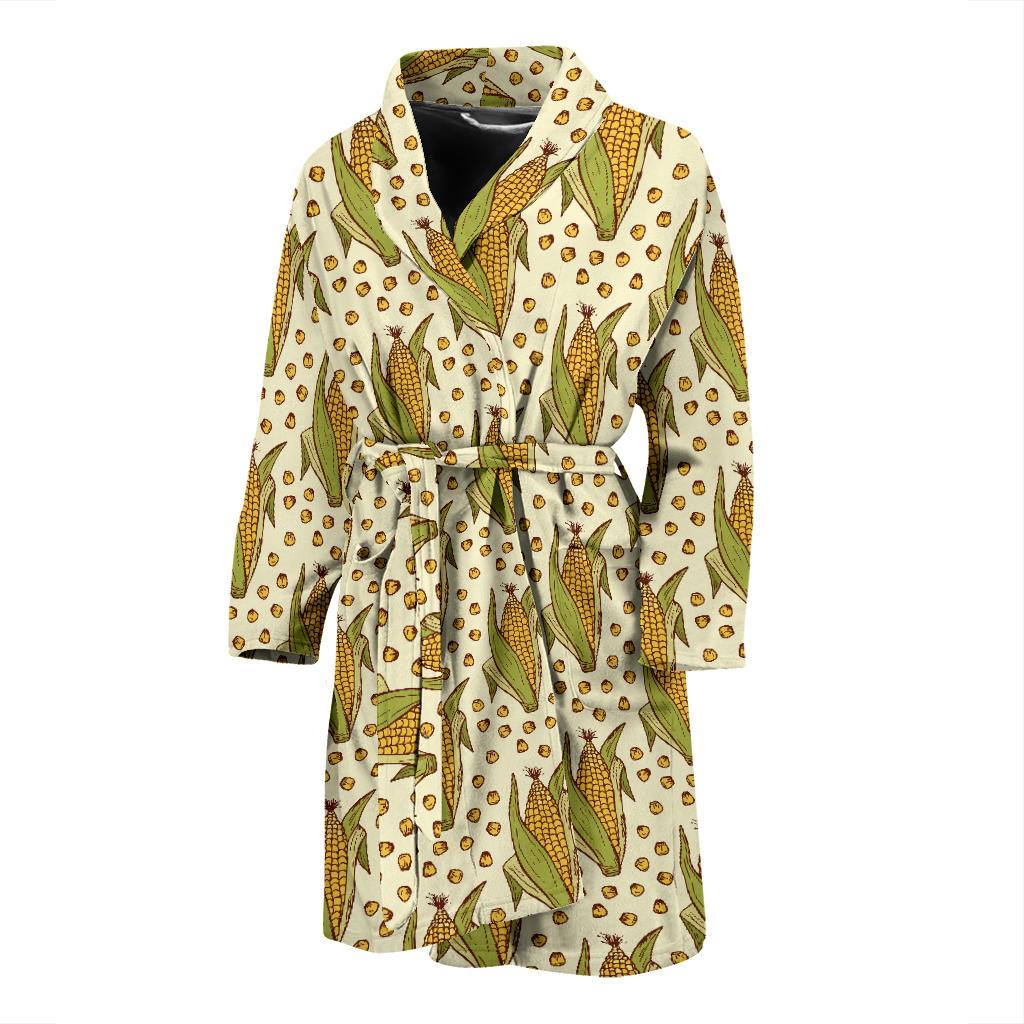 Corn Pattern Print Design 01 Men Bathrobe-JORJUNE.COM