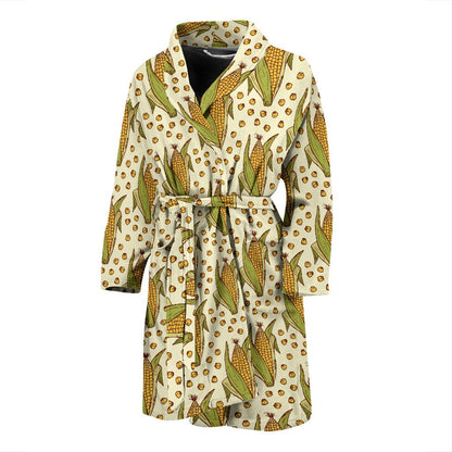 Corn Pattern Print Design 01 Men Bathrobe-JORJUNE.COM
