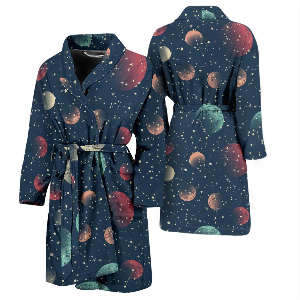 Cosmic Pattern Print Design 04 Men Bathrobe-JORJUNE.COM